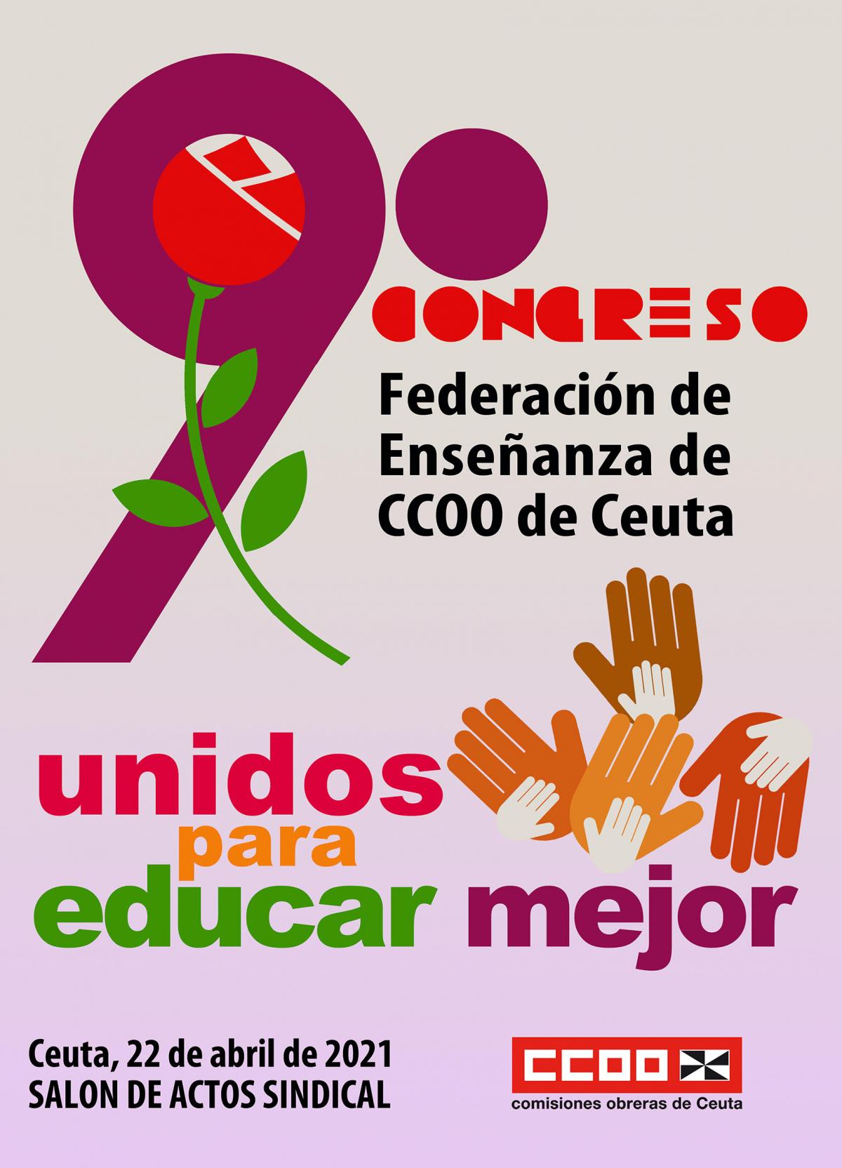 Cartel de la Federacin de Enseanza de CCOO de Ceuta